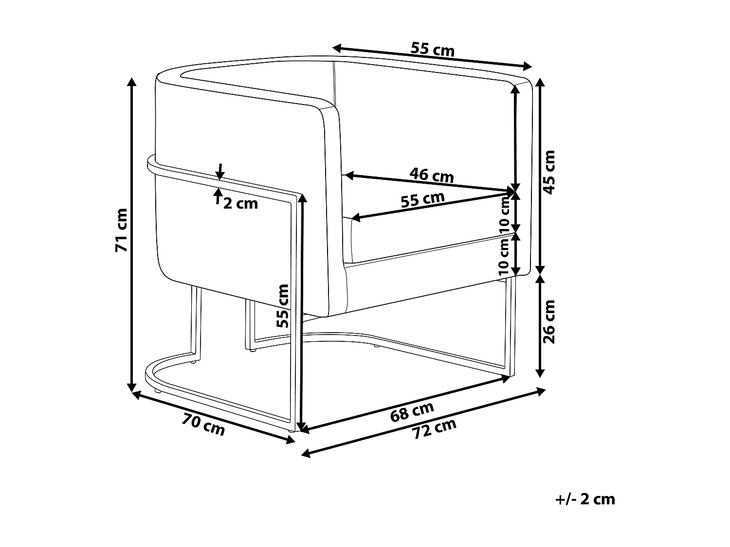 Fauteuil SIRKKA Fluweel Zwart