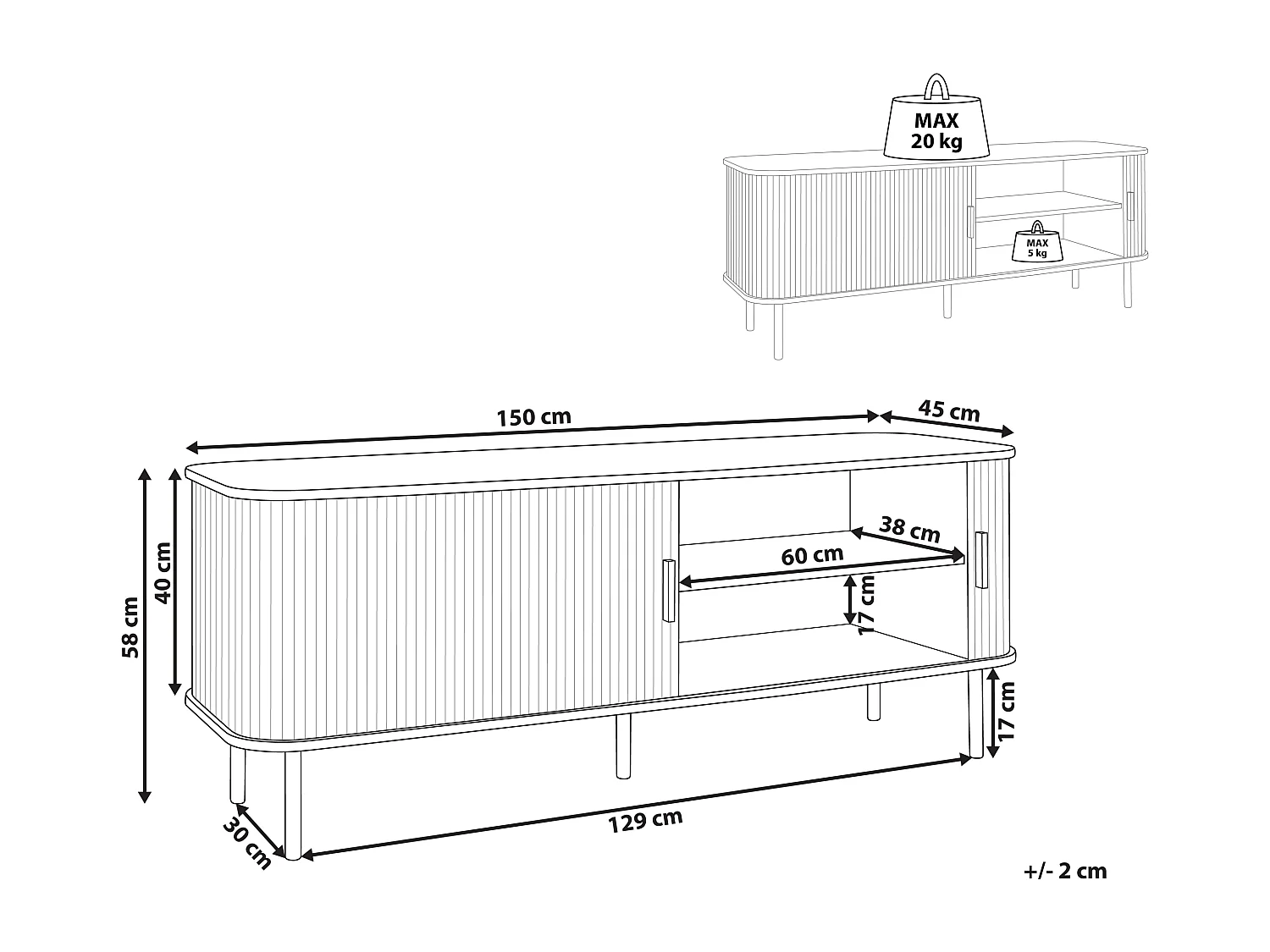 Meuble TV BRADLEY Marron