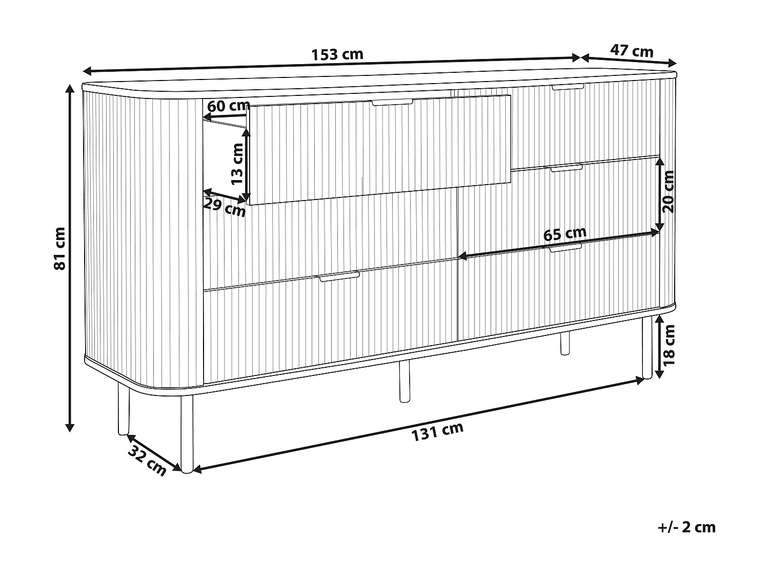 Commode à 6 tiroirs BRADLEY Marron