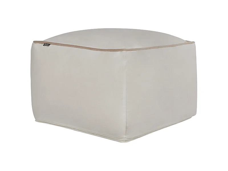 Pouf Hocker Samt helles Beige quadratisch Polsterhocker 30 cm hoch Dareyn