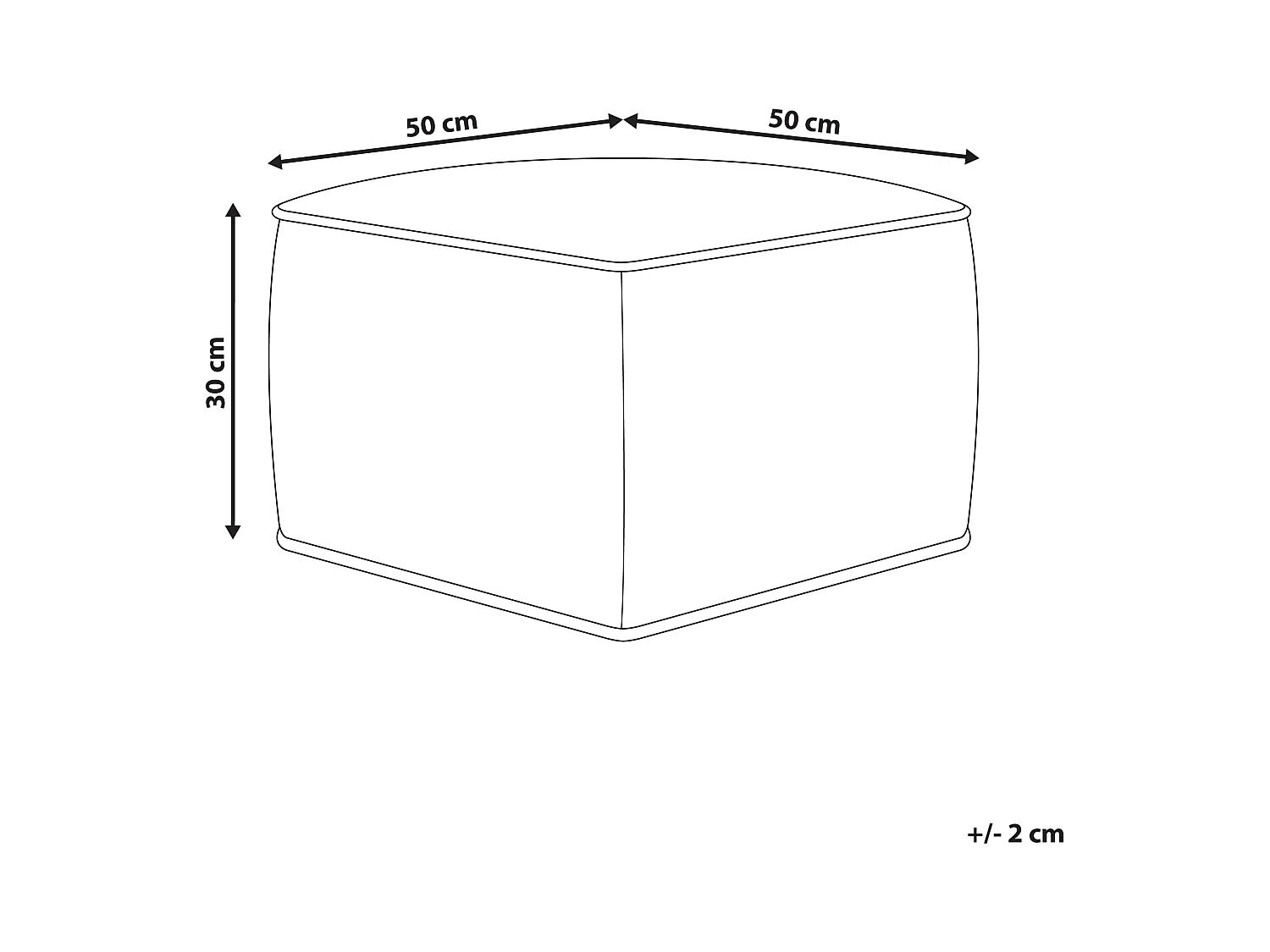 Pouf Hocker Samt helles Beige quadratisch Polsterhocker 30 cm hoch Dareyn