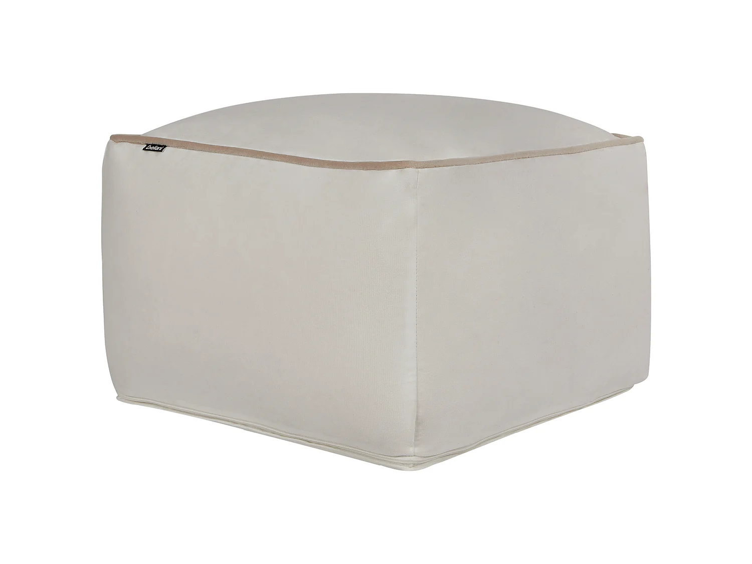 Pouf DAREYN Velours Beige clair 50 cm 50 cm 30 cm