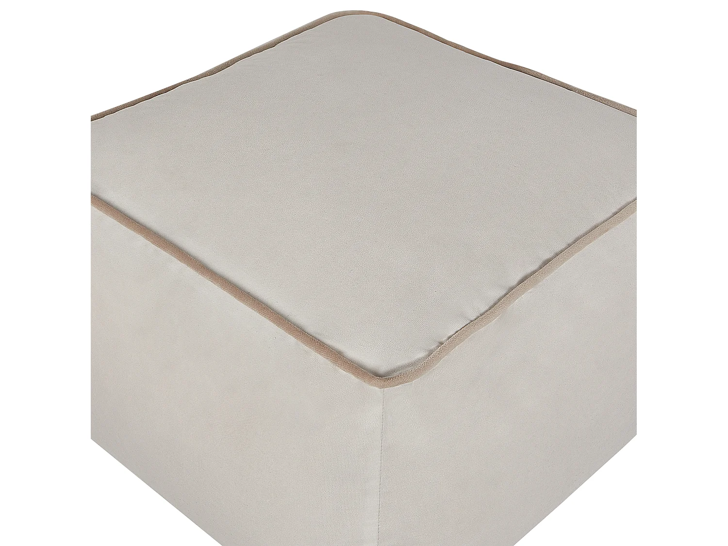 Pouf DAREYN Velours Beige clair 50 cm 50 cm 30 cm