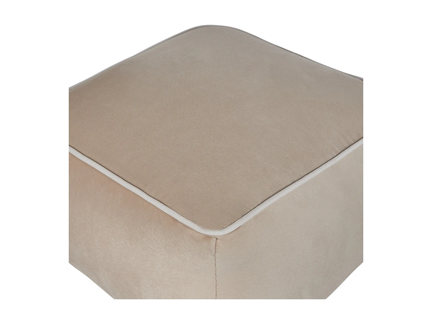 Poef DAREYN Fluweel Zandbeige 50 cm 50 cm 30 cm