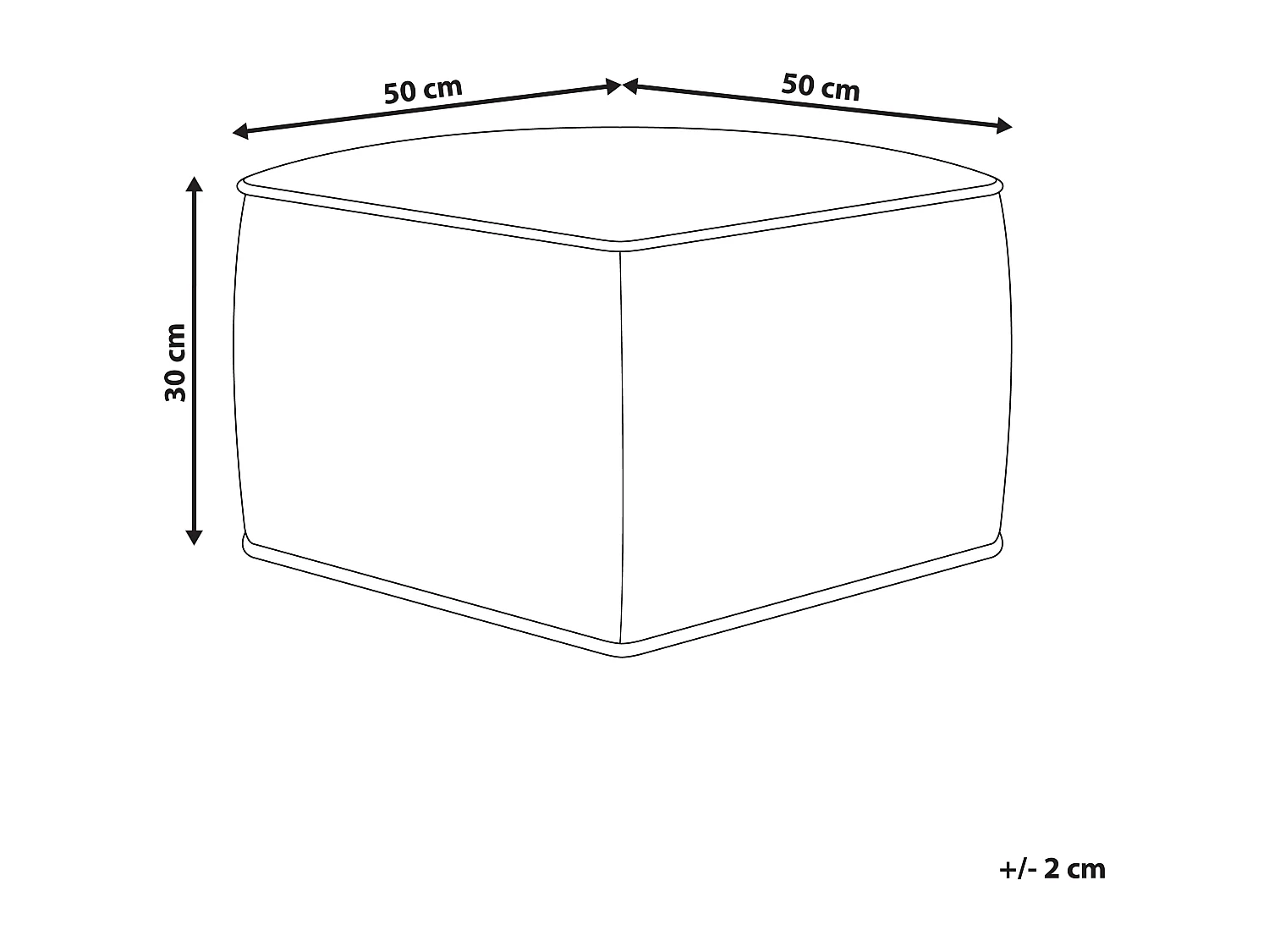Pouf Hocker Stoffbezug Samt beige quadratisch Polsterhocker 30 cm hoch Dareyn