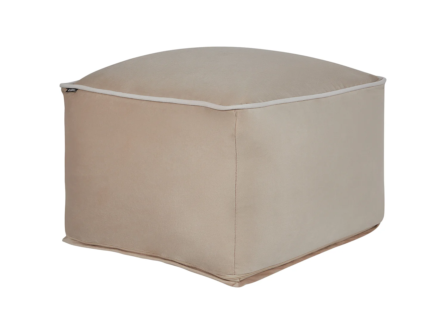 Puf DAREYN Welur Piaskowy 50 cm 50 cm 30 cm
