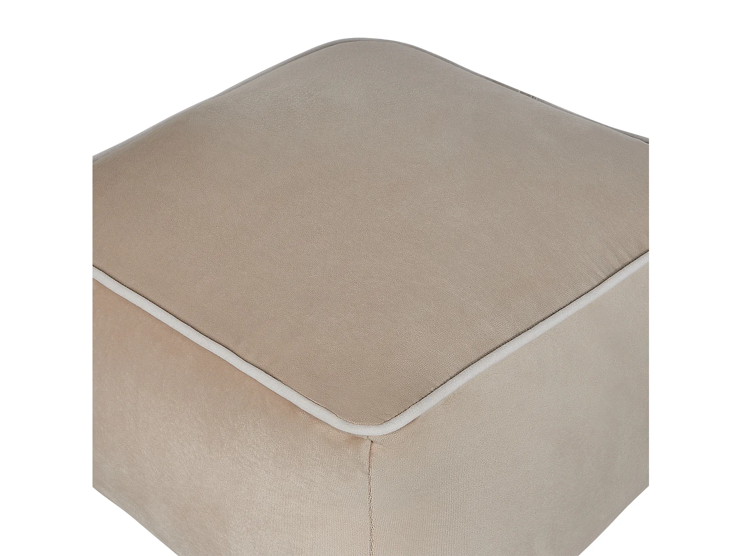 Puf DAREYN Welur Piaskowy 50 cm 50 cm 30 cm