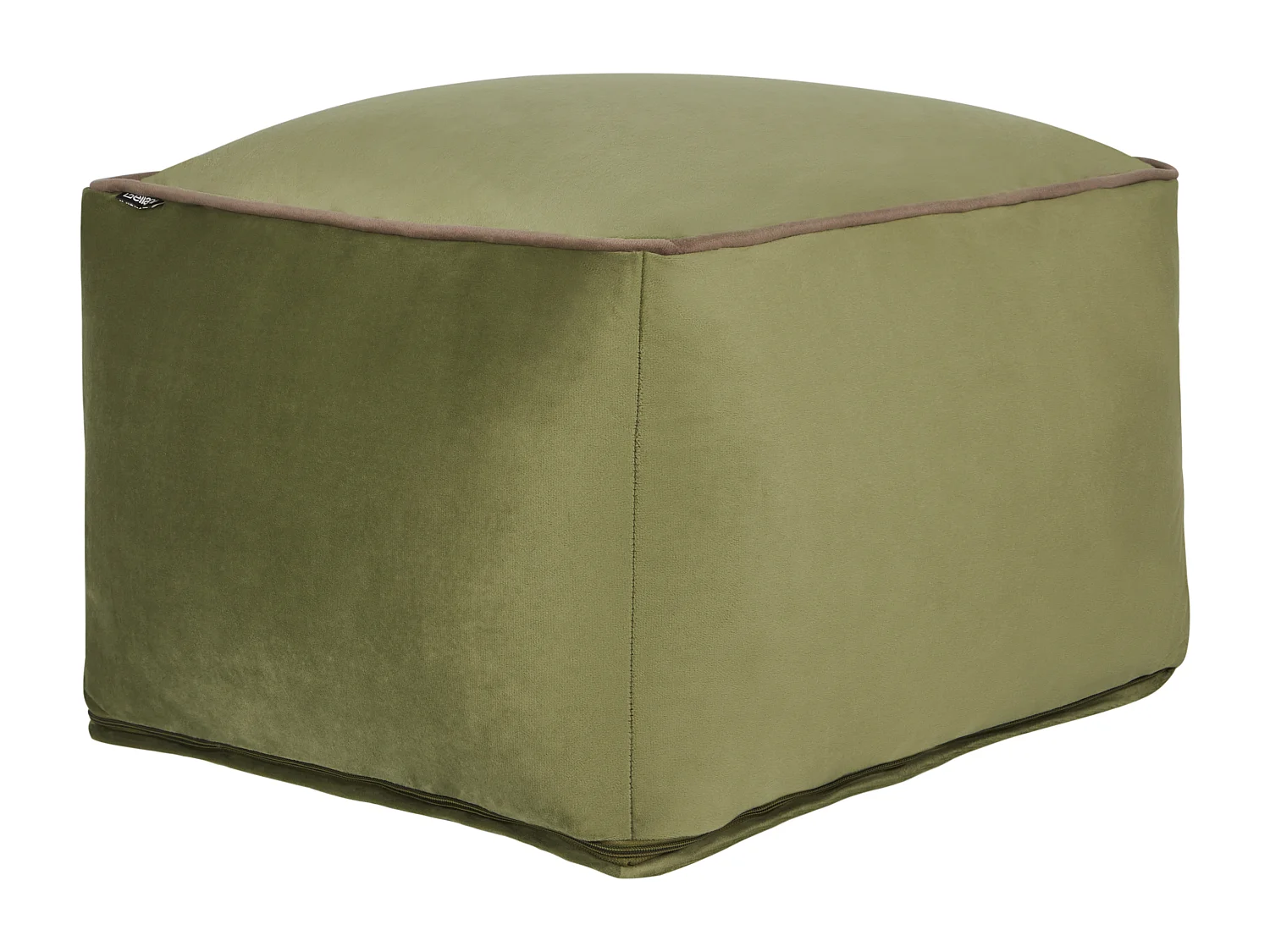 Pouf Hocker Stoffbezug Samt grün quadratisch Polsterhocker 30 cm hoch Dareyn