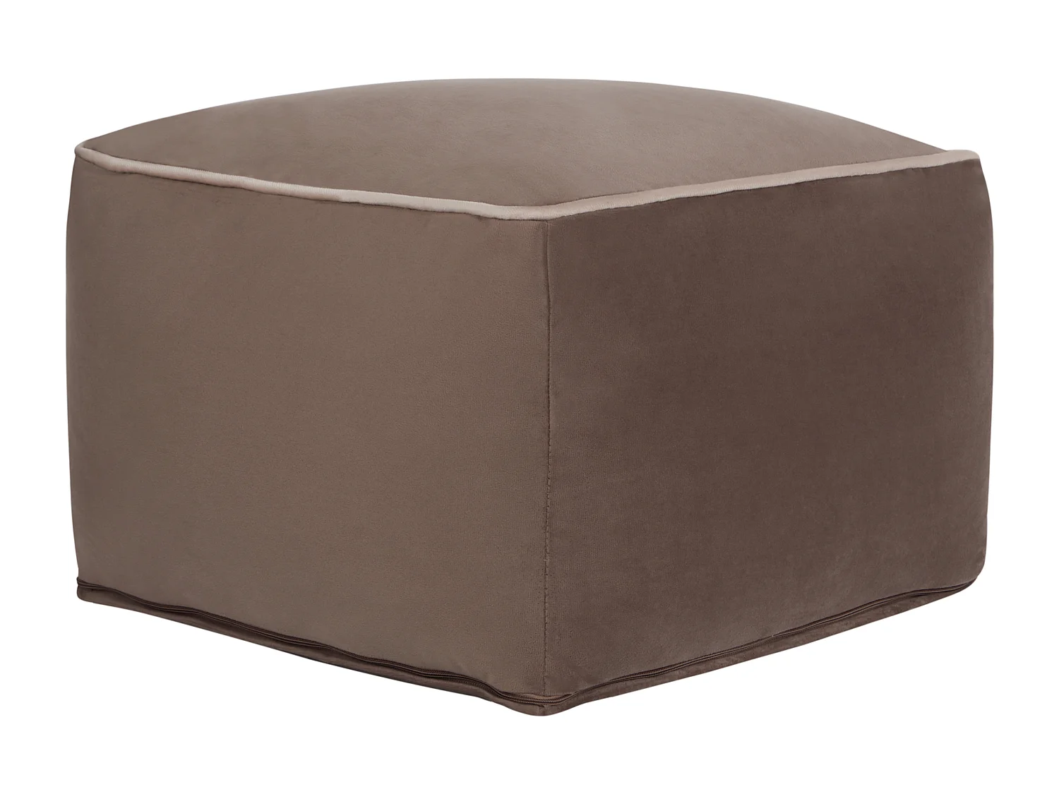 Poef DAREYN Fluweel Bruin 50 cm 50 cm 30 cm