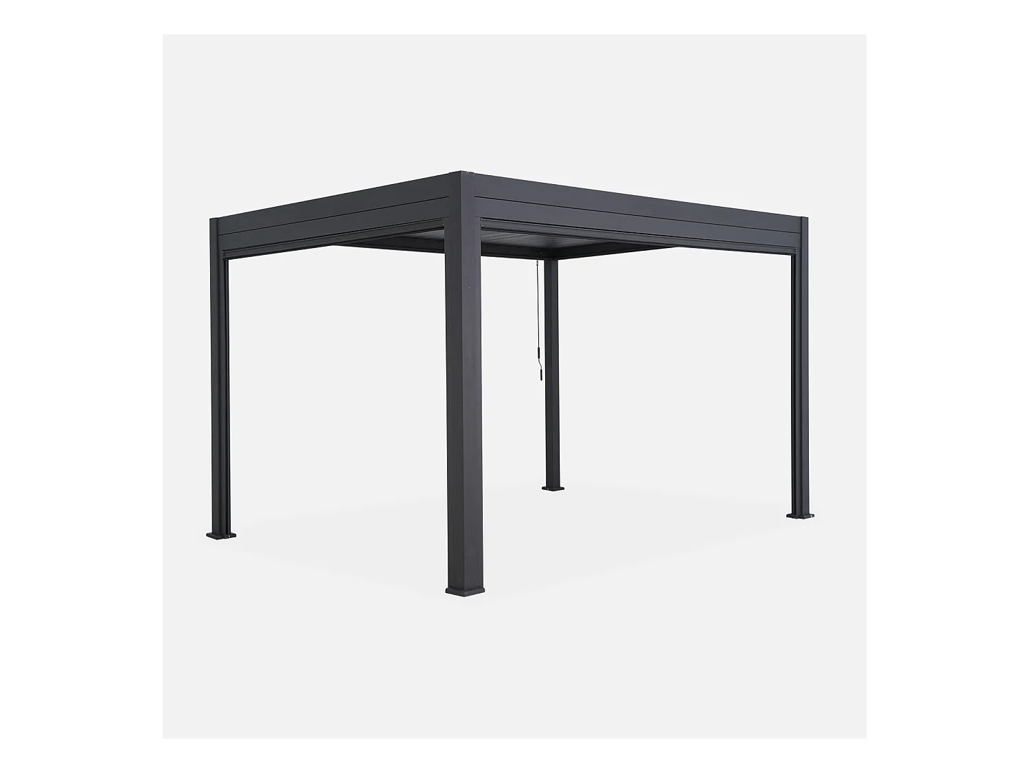 Pergola Bioclimatique gris anthracite – Triomphe – 300x400cm. aluminium. à lames orientables + store 300cm