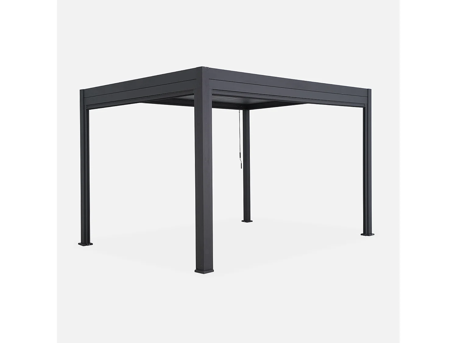 Pergola bioclimatica 3x4m in alluminio + tenda da sole 3m, antracite