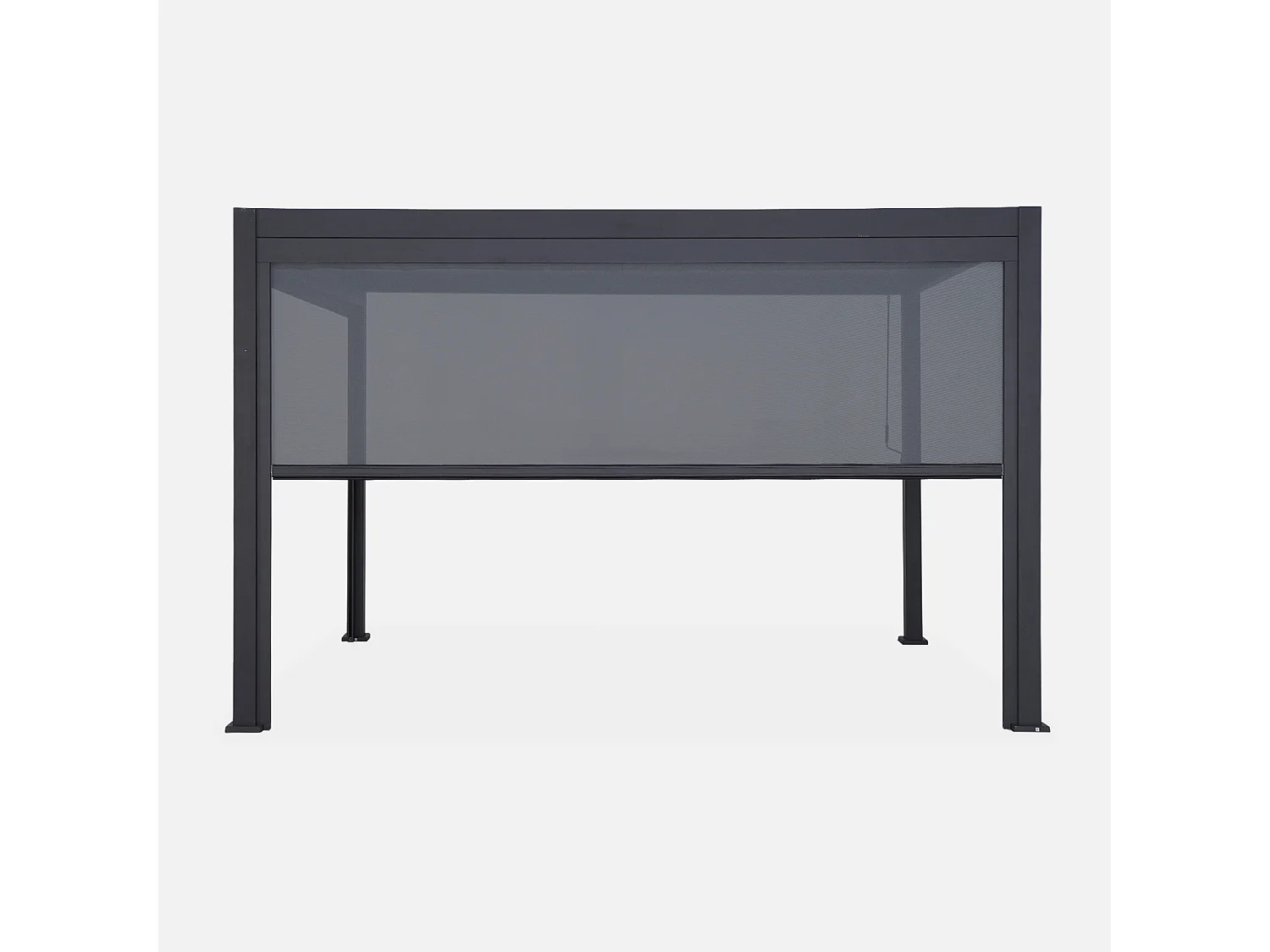 Pergola Bioclimatique gris anthracite – Triomphe – 300x400cm. aluminium. à lames orientables + store 400cm