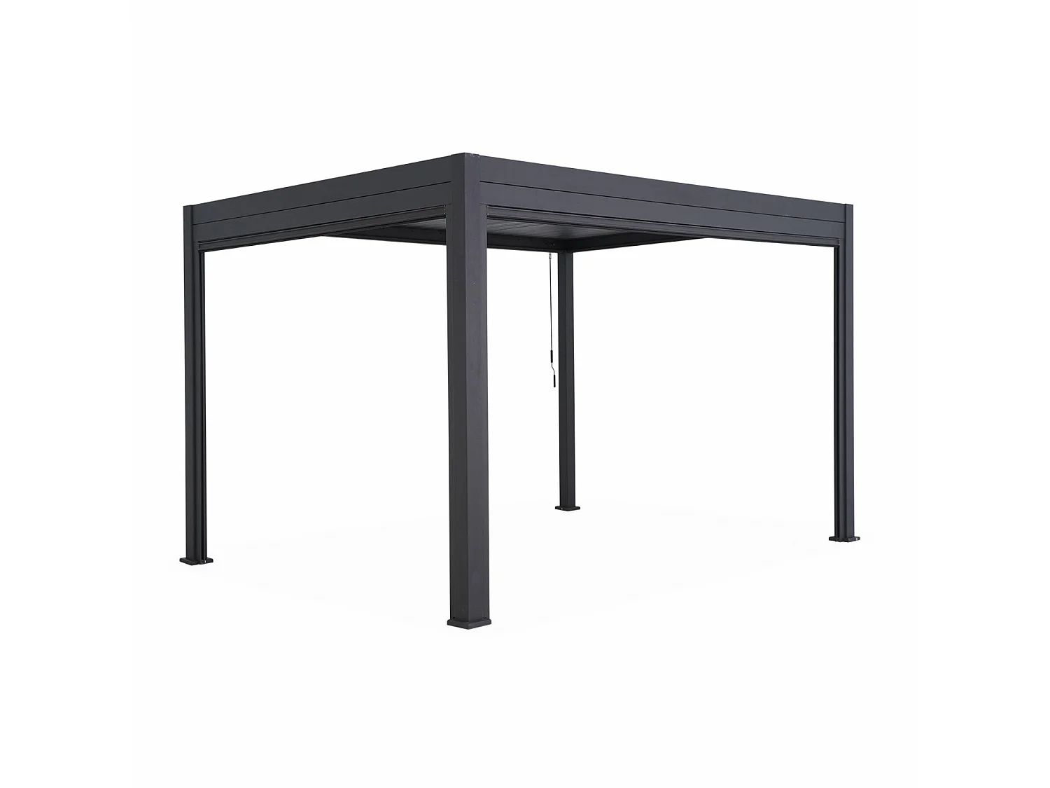 Pergola bioclimatica 3x4m in alluminio + tenda da sole 4m, Triomphe 3x4m + accessorio, Antracite,