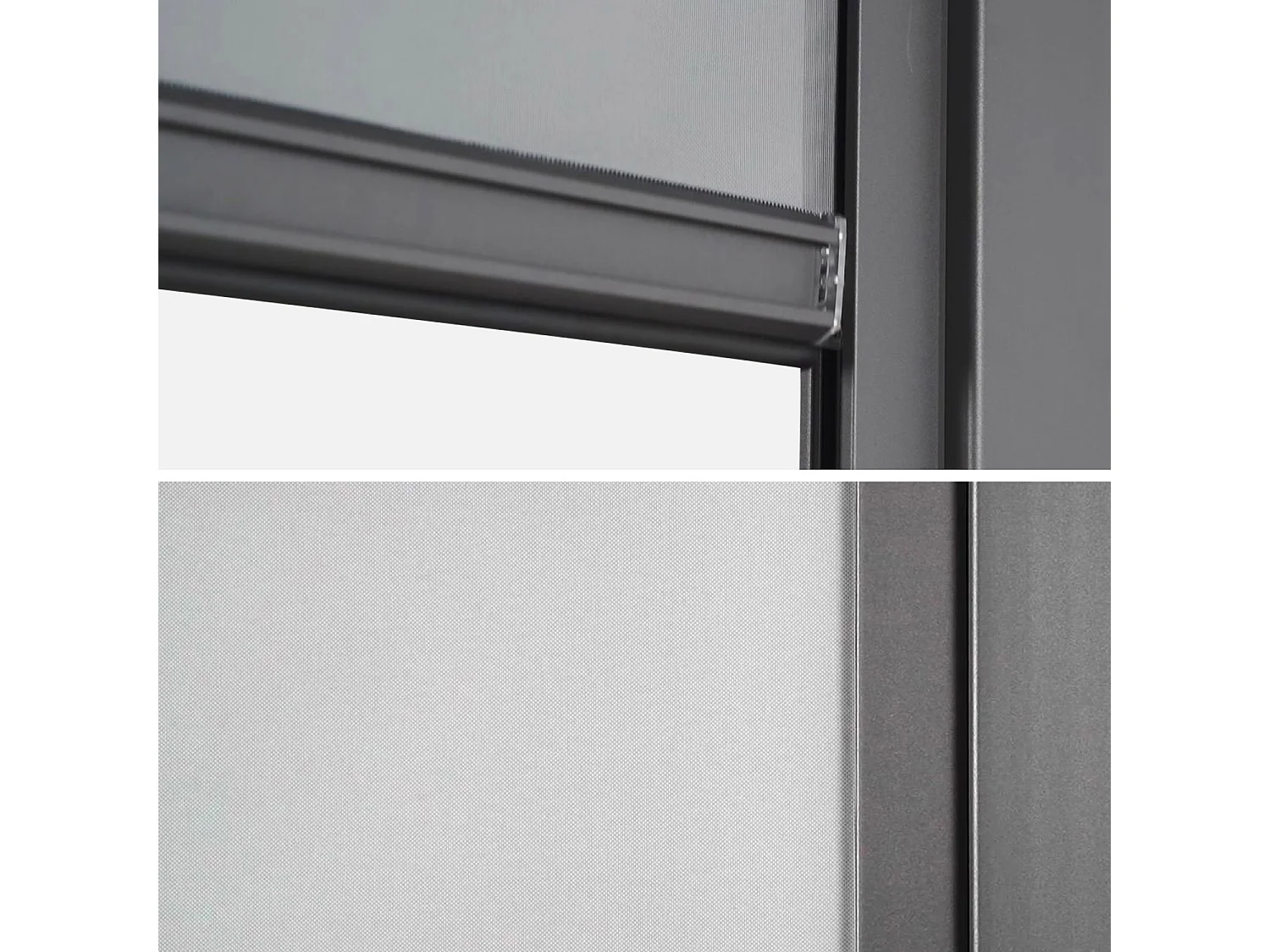 Pergola Bioclimatique gris anthracite 300 x 400cm. aluminium à lames orientables + store 300cm + store 400cm