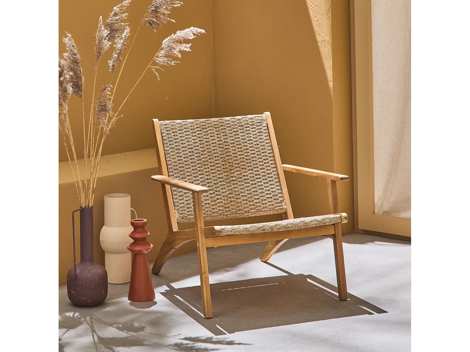 Sillón relax de madera de acacia y resina madera