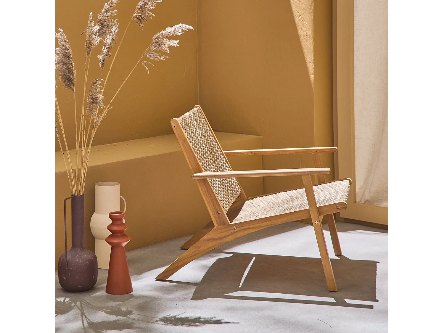 Sillón relax de madera de acacia y resina madera