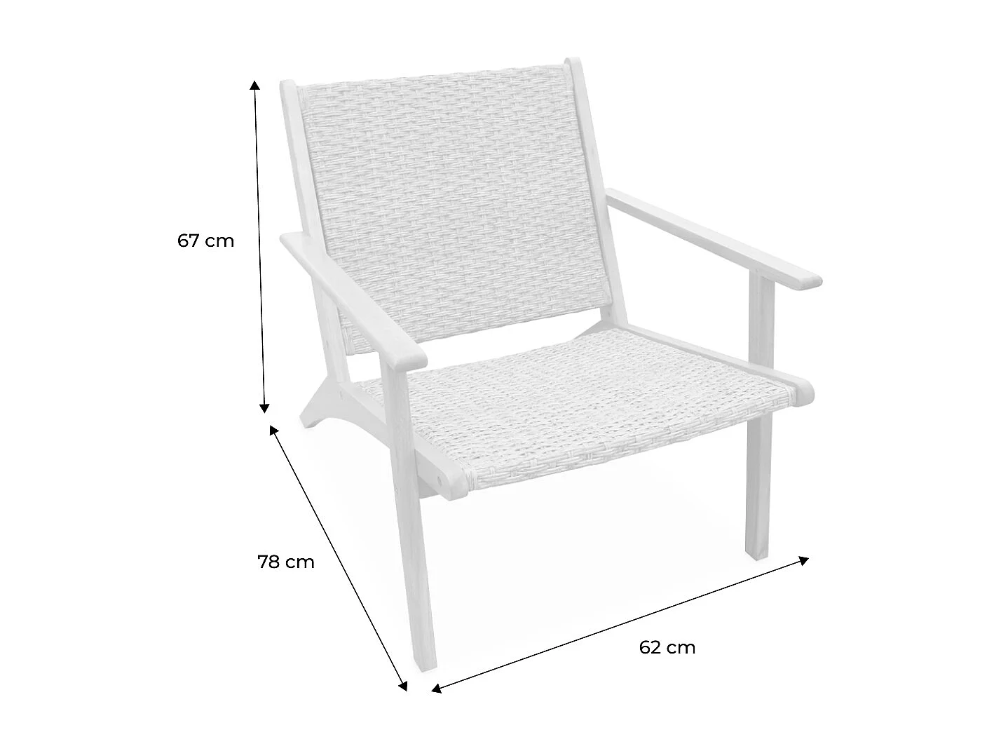 Sillón relax de madera de acacia y resina madera