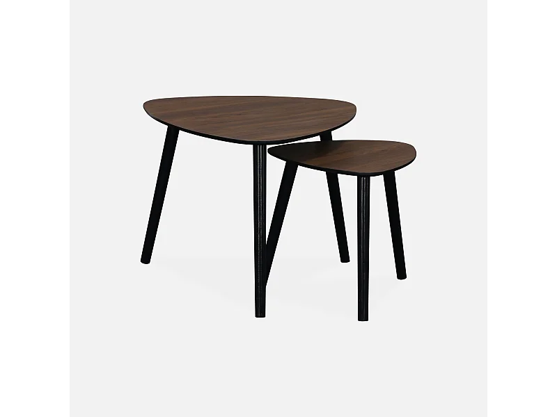 Tavolini scandinavi in mdf, noce