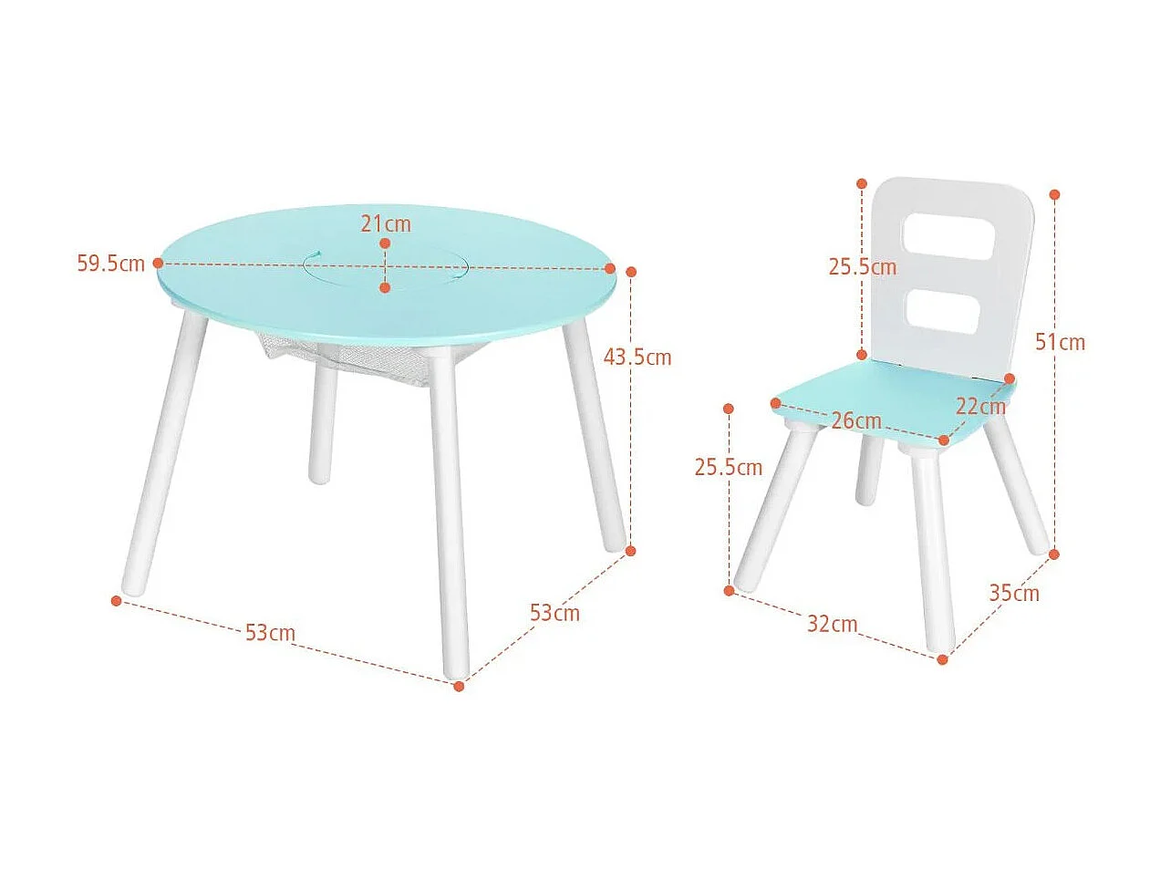 Ensemble Table avec 2 Chaises et Espace de Rangement pour Jouets 3-7 ans Vert