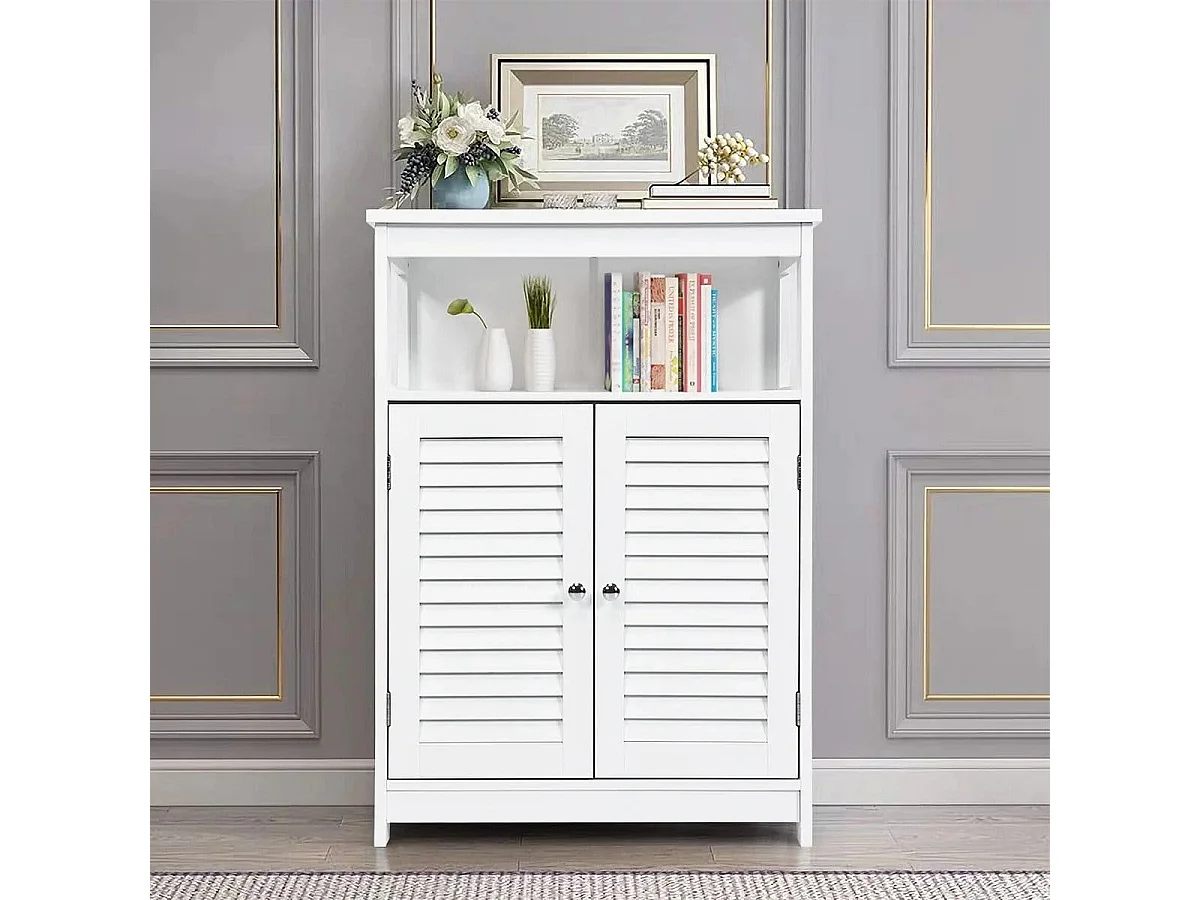 Klassischer freistehender Badezimmerschrank mit Ablage, 60 x 30 x 80 cm