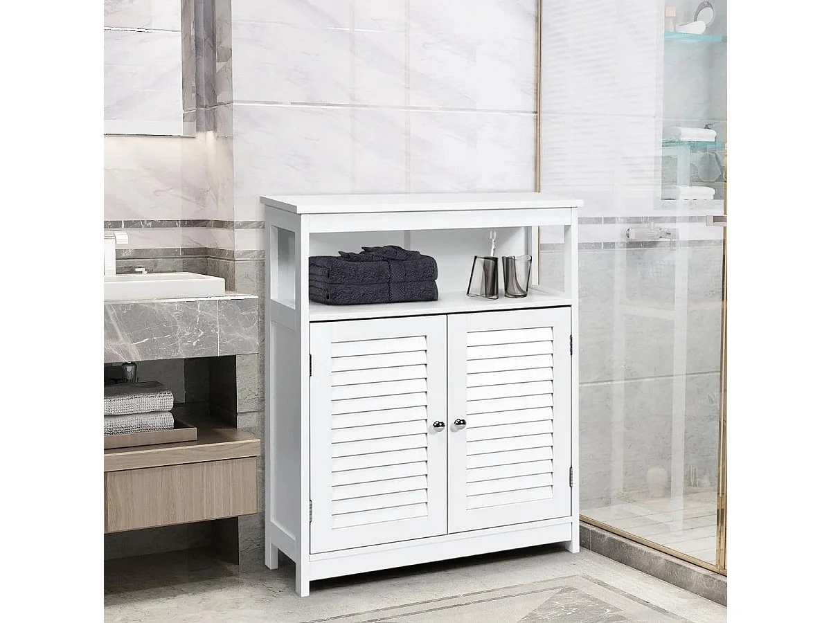 Klassischer freistehender Badezimmerschrank mit Ablage, 60 x 30 x 80 cm