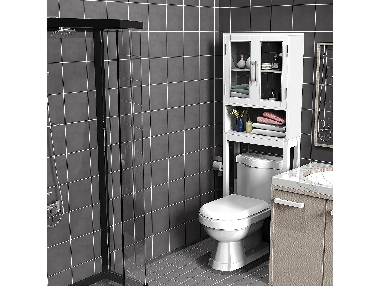 Badschrank über der Toilette