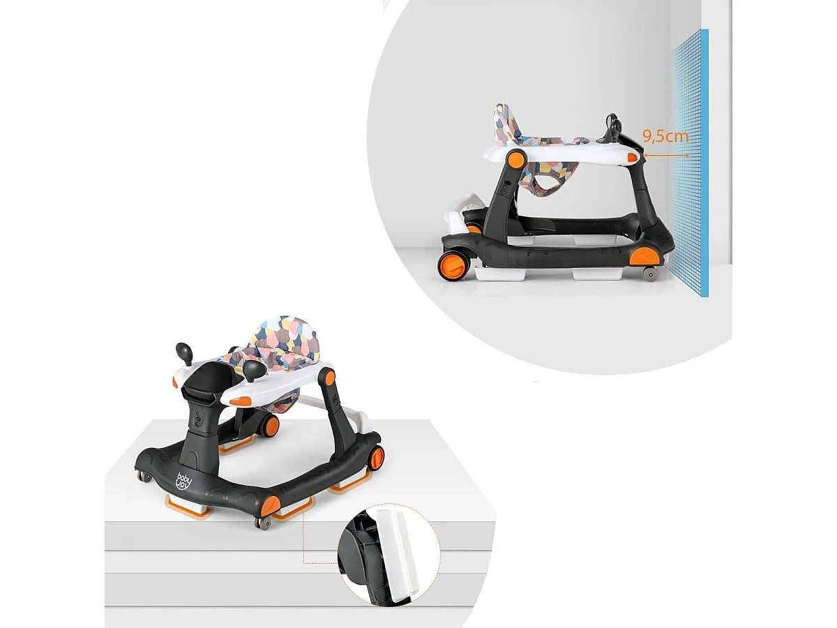 2 in 1 Lauflernwagen Klappbarer Lauflernwage Schwarz