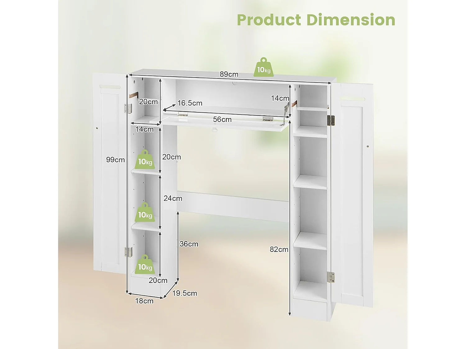 Badschrank mit Toilettenpapierhalter