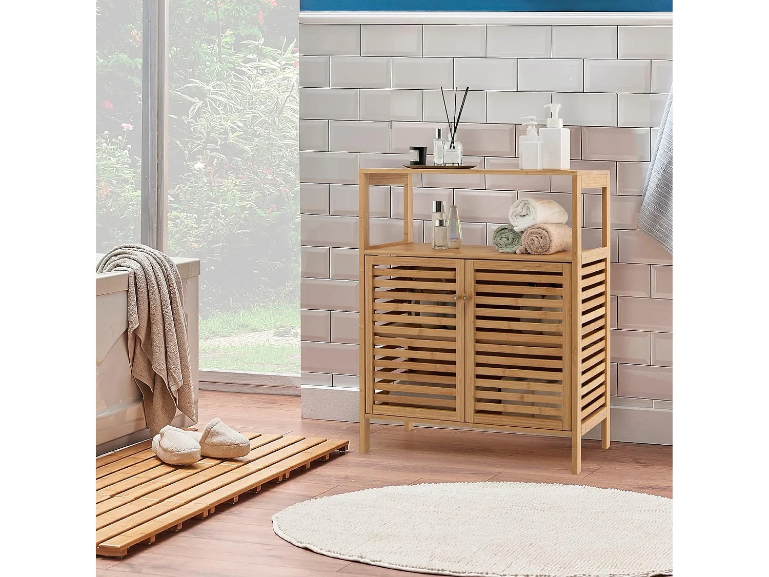 Badezimmerschrank Bambus