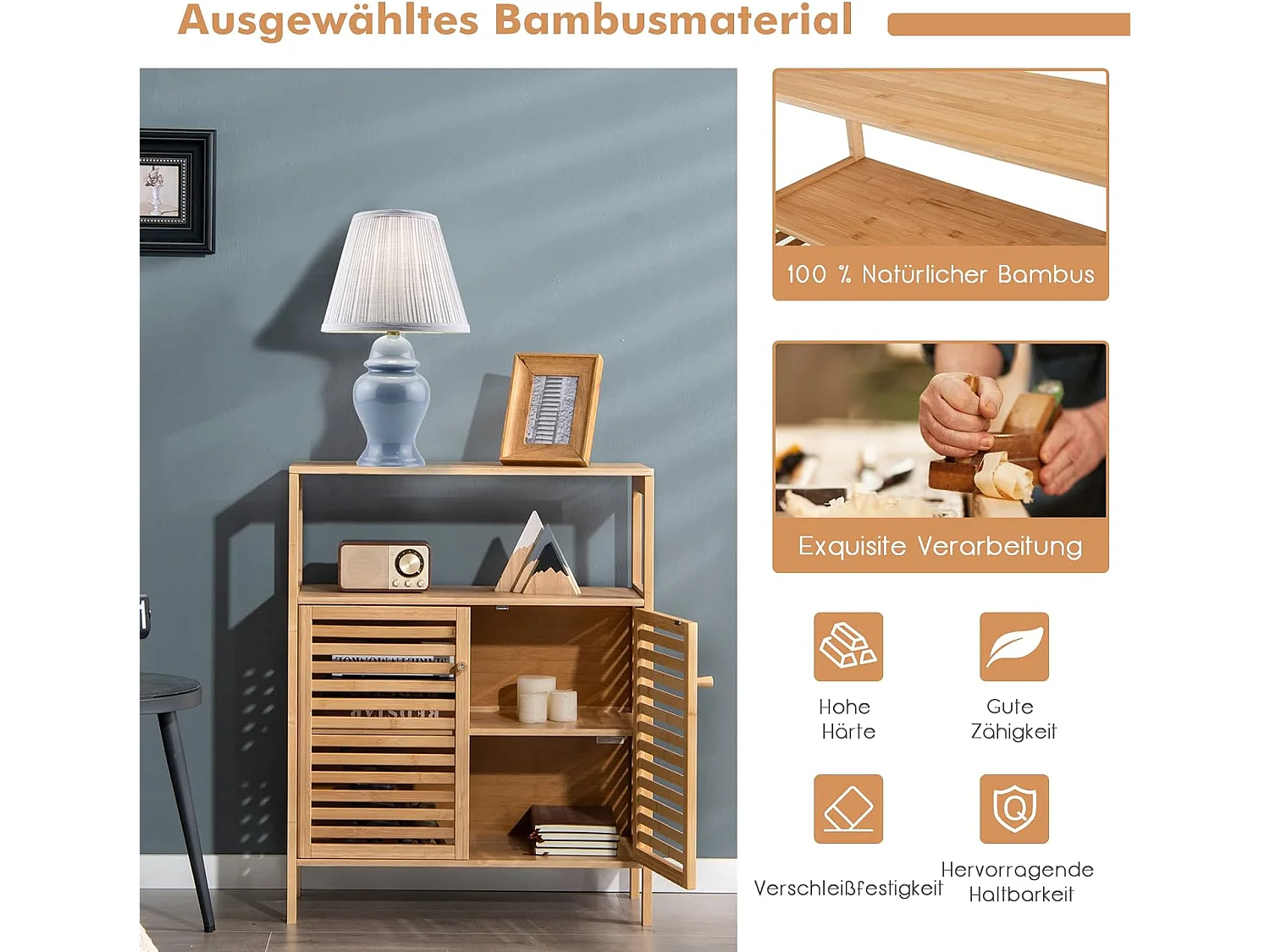 Badezimmerschrank Bambus