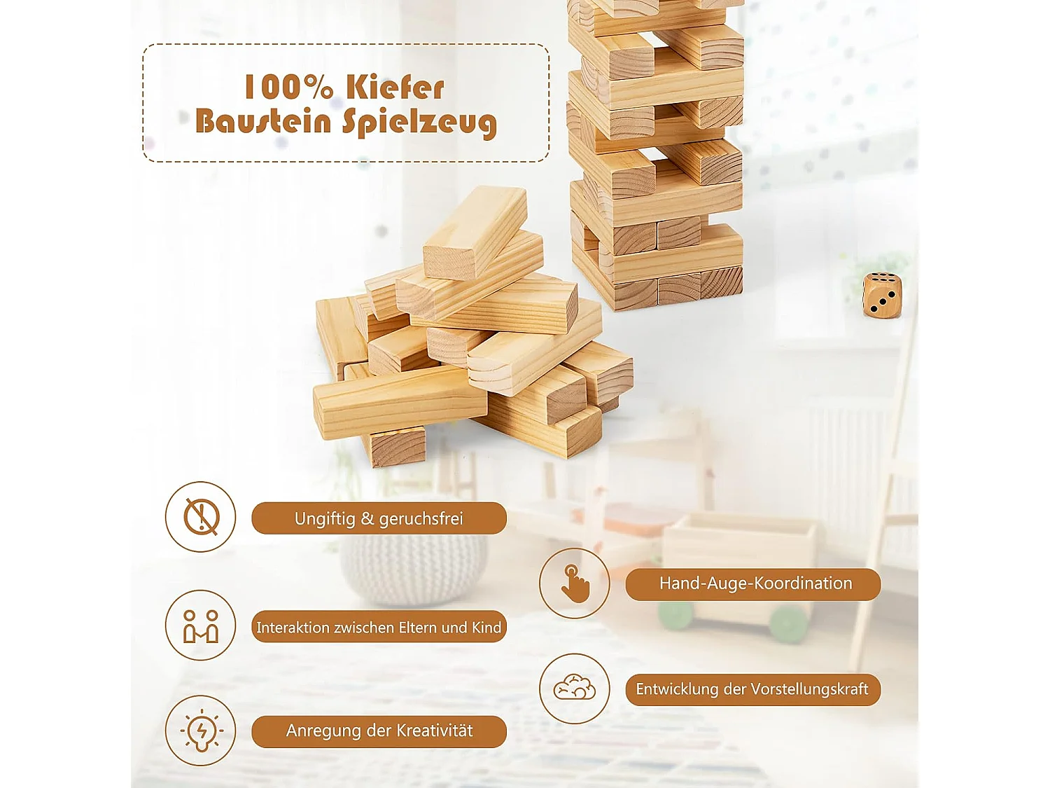 Riesen Wackelturm 54 Blöcke