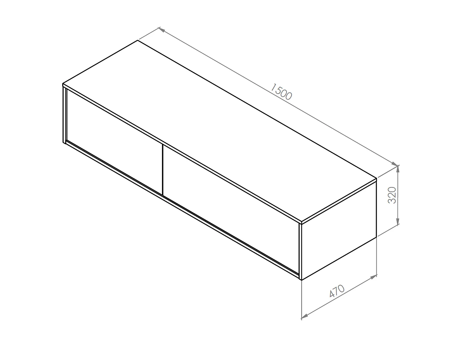 Waschbeckenunterschrank hängend - Dunkelblau - 150 cm - ISAURE II