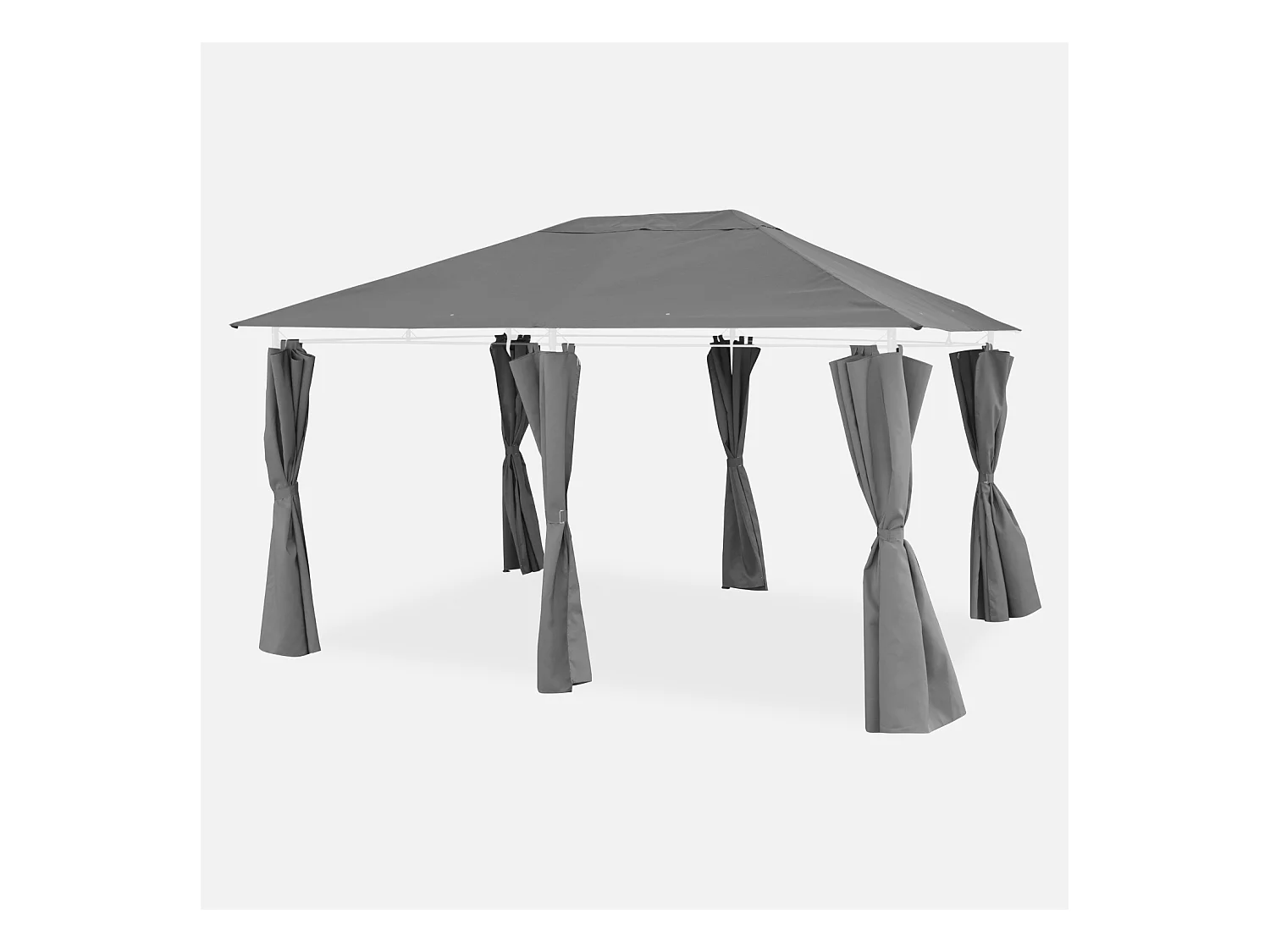Telo di tetto + tende per pergola 3x4m divio, grigio