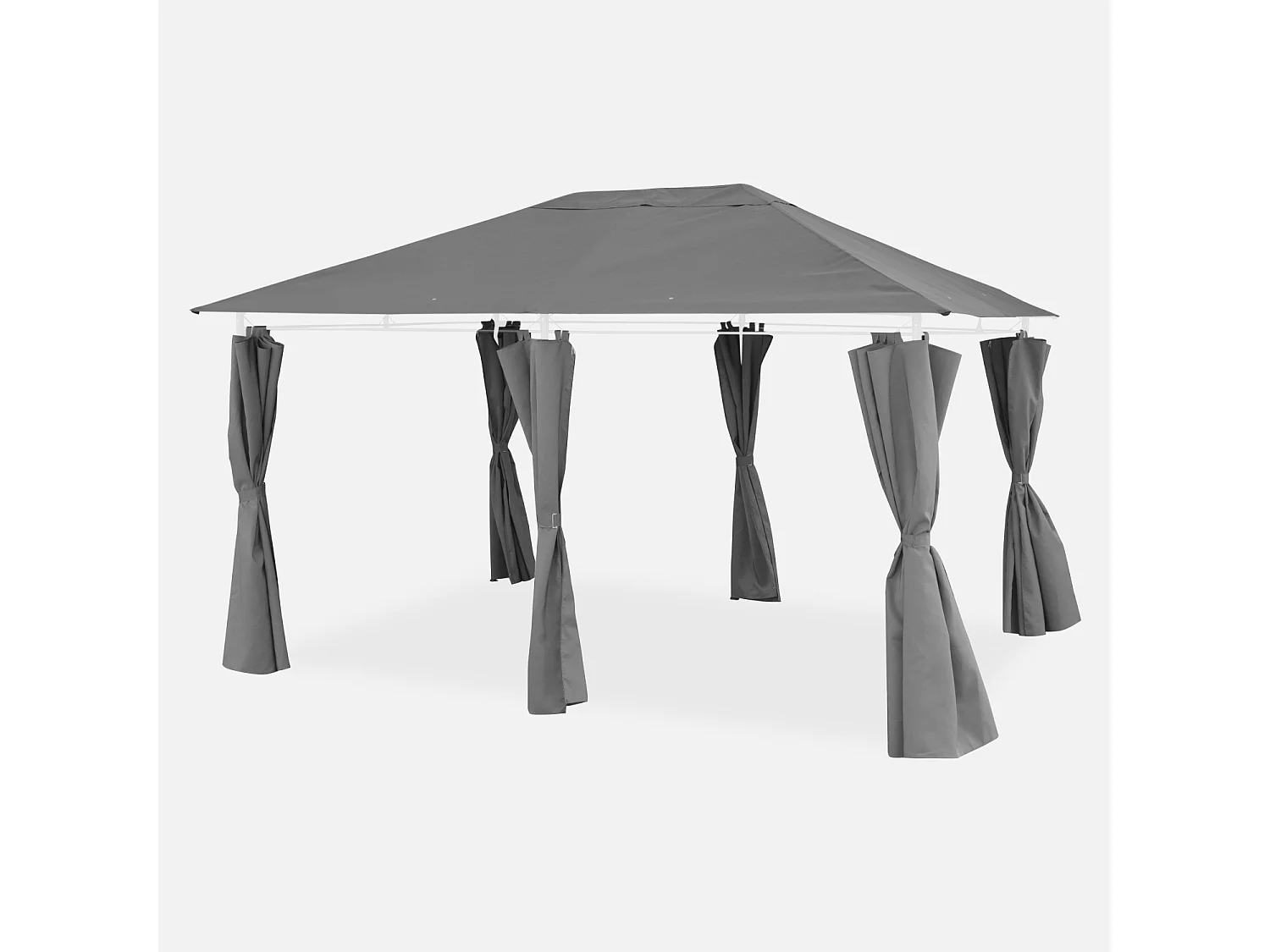 Telo di tetto + tende per pergola 3x4m divio, grigio