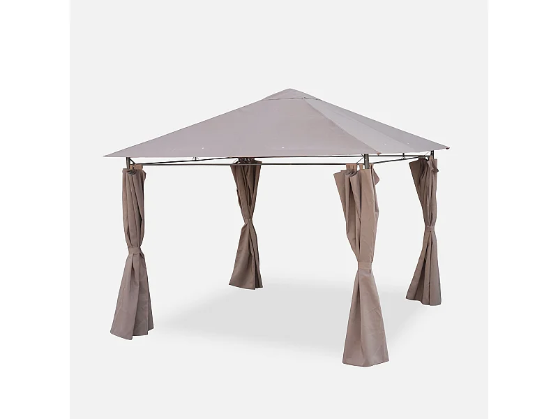 3x3m pergola da giardino  struttura in alluminio con tende scorrevoli,