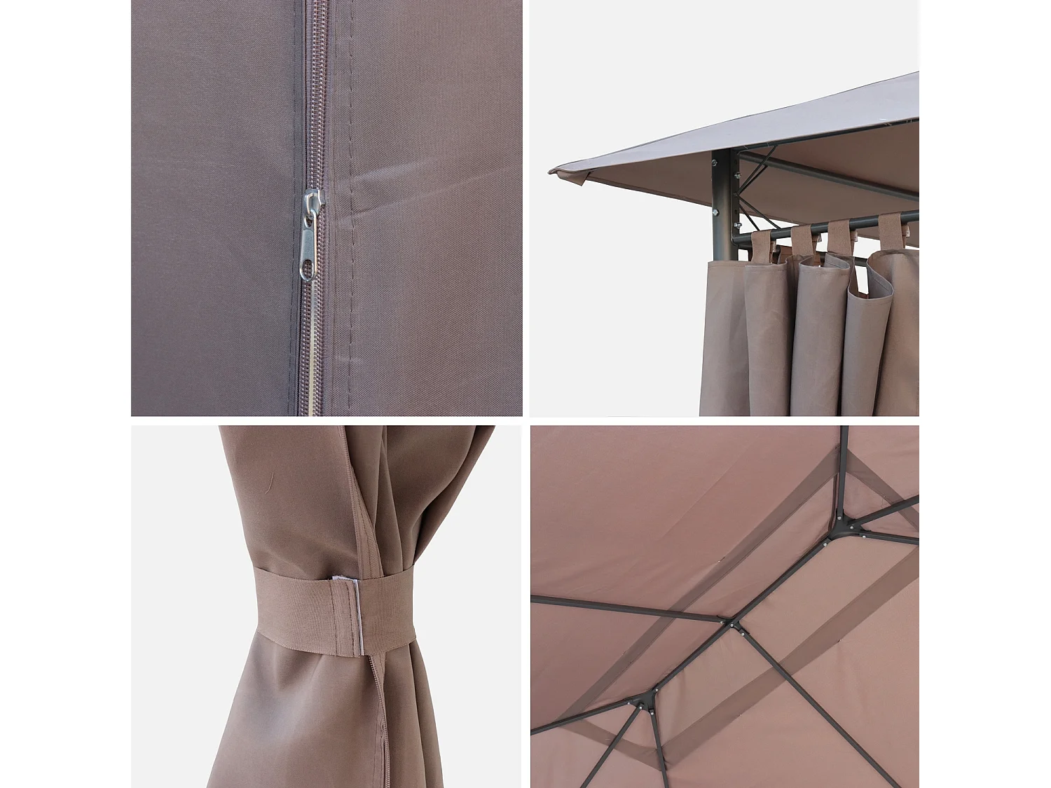 Telo di tetto + tende per pergola 3x4m divio, beige