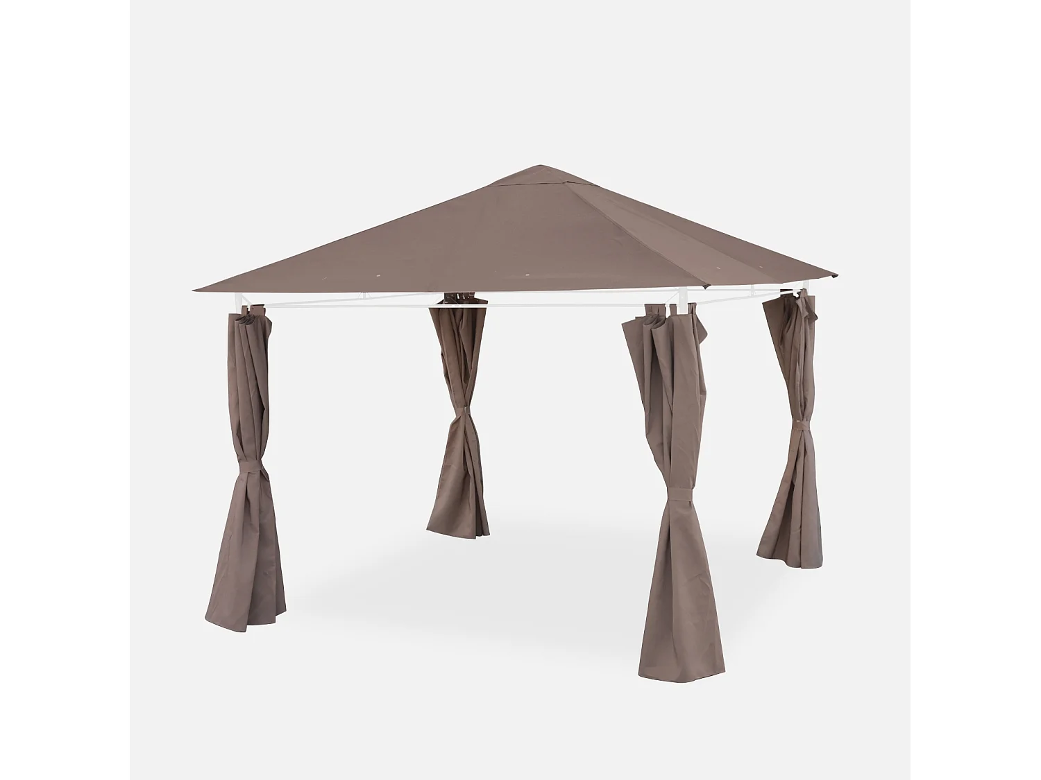 Lona de techo + cortinas para pergola elusa 3x3m pardo