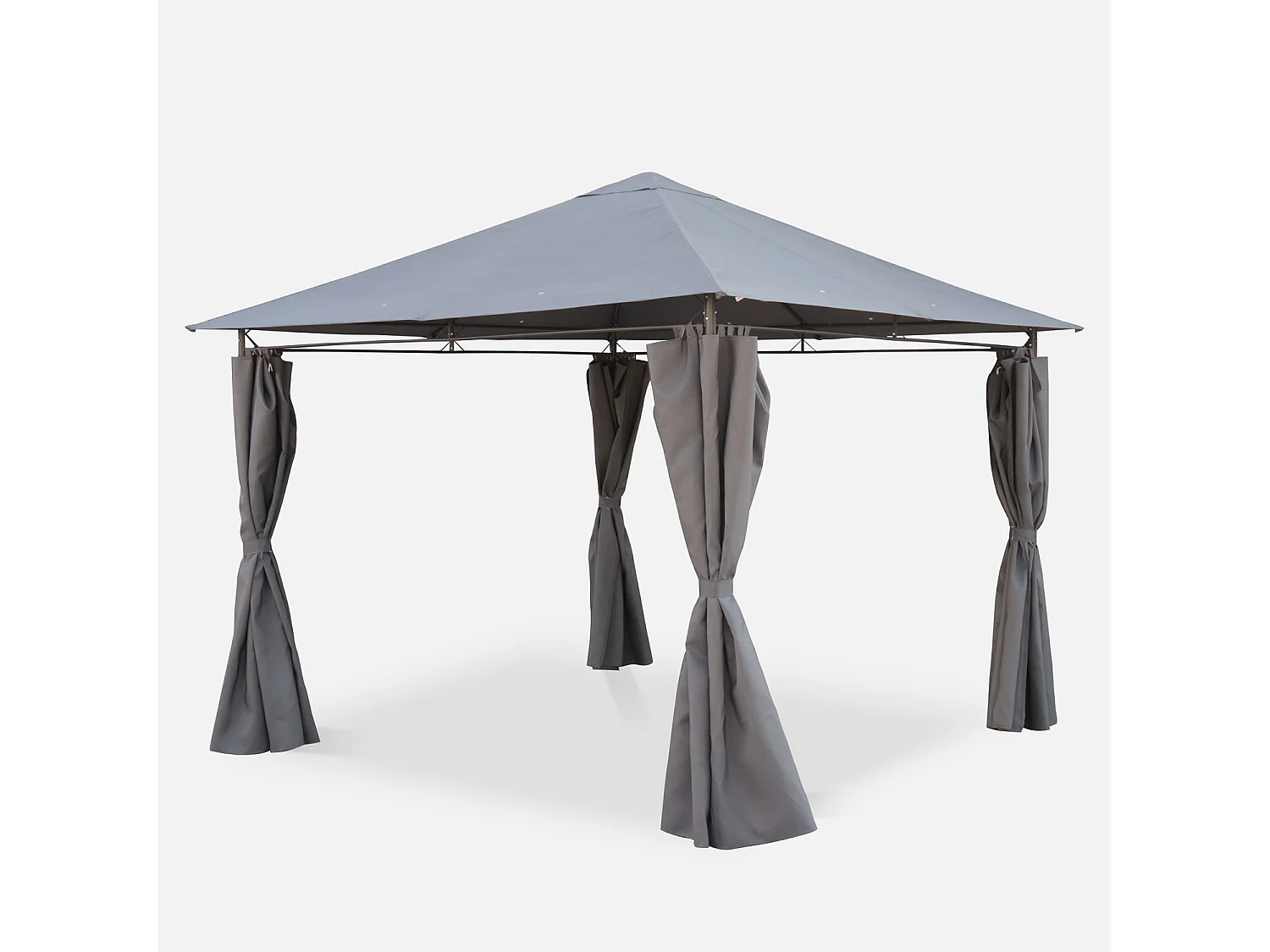 3x3m pergola da giardino  struttura in alluminio con tende scorrevoli,