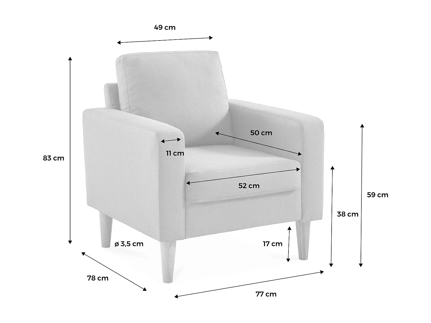 Sillón vintage de terciopelo con patas de madera verde ingles