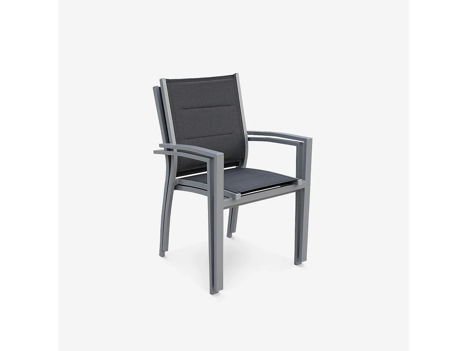 Silla de jardín apilable de aluminio, set de 2 gris
