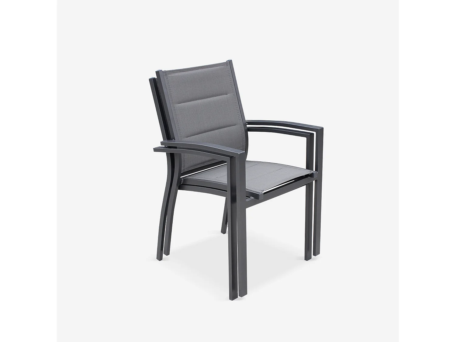 Silla de jardín apilable de aluminio, set de 2 antracita