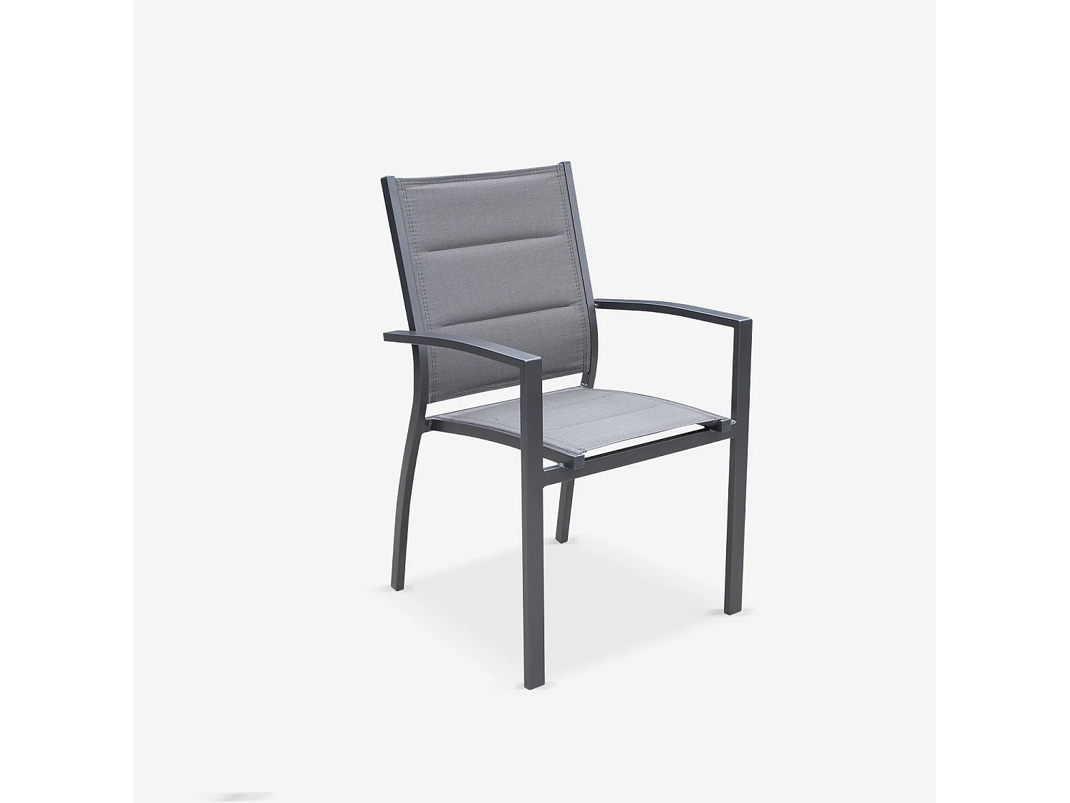 Set di 2 poltrone da giardino in alluminio e textilene, antracite