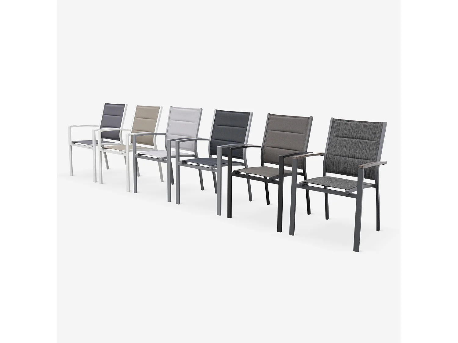 Silla de jardín apilable de aluminio, set de 2 antracita