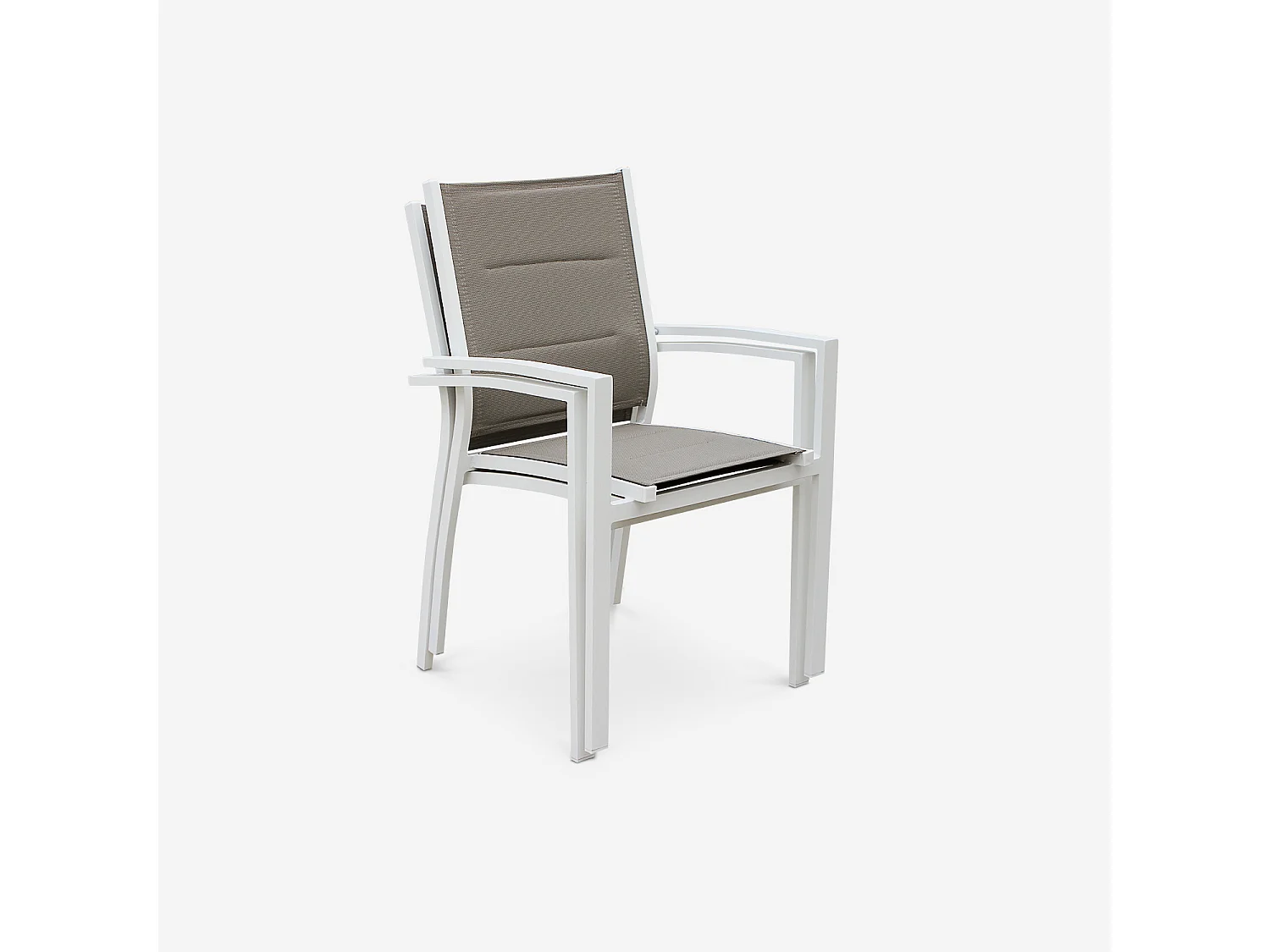 Set di 2 poltrone da giardino in alluminio e textilene, bianco