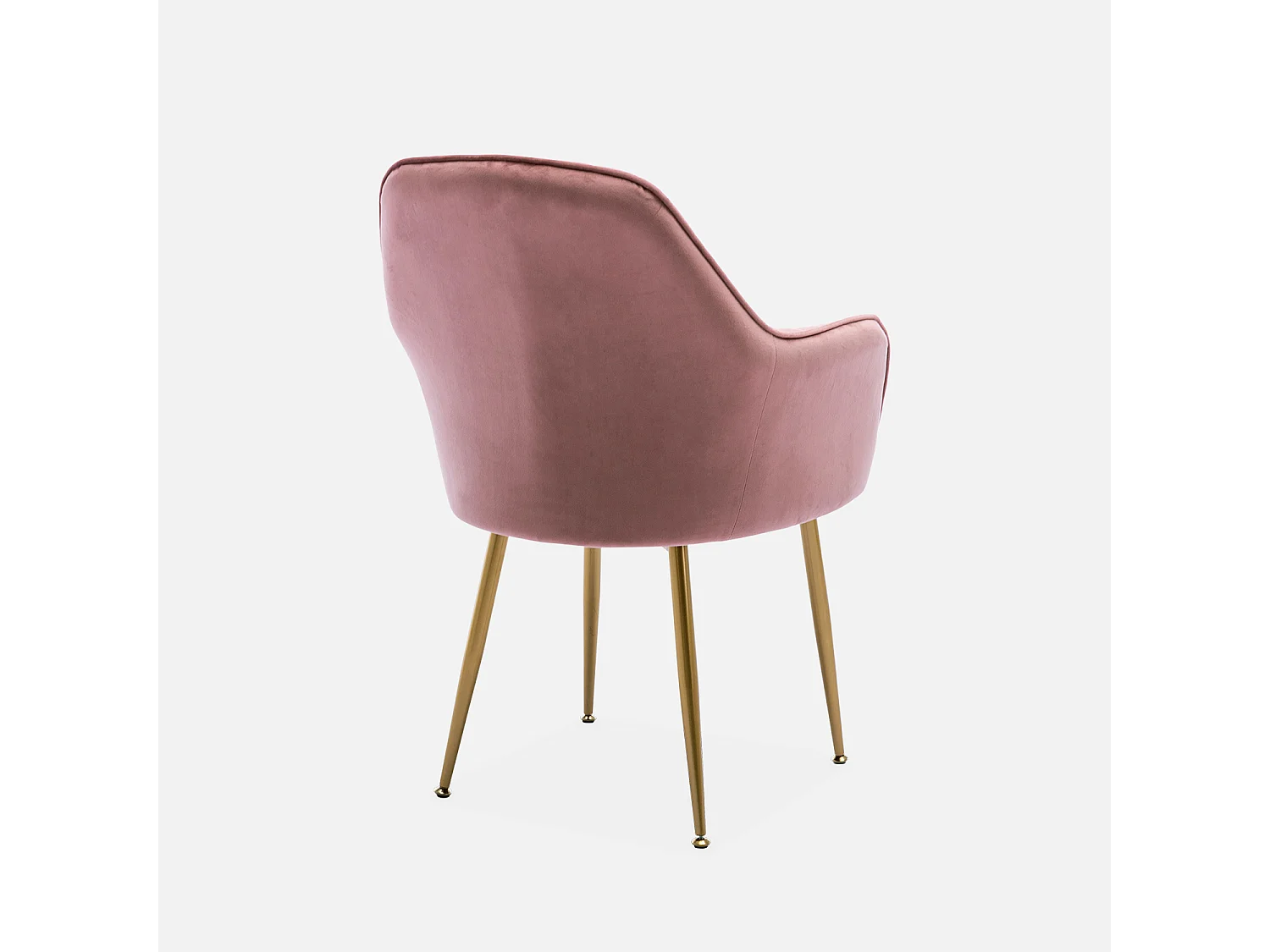 Poltrona in velluto con gambe in metallo, rosa antico