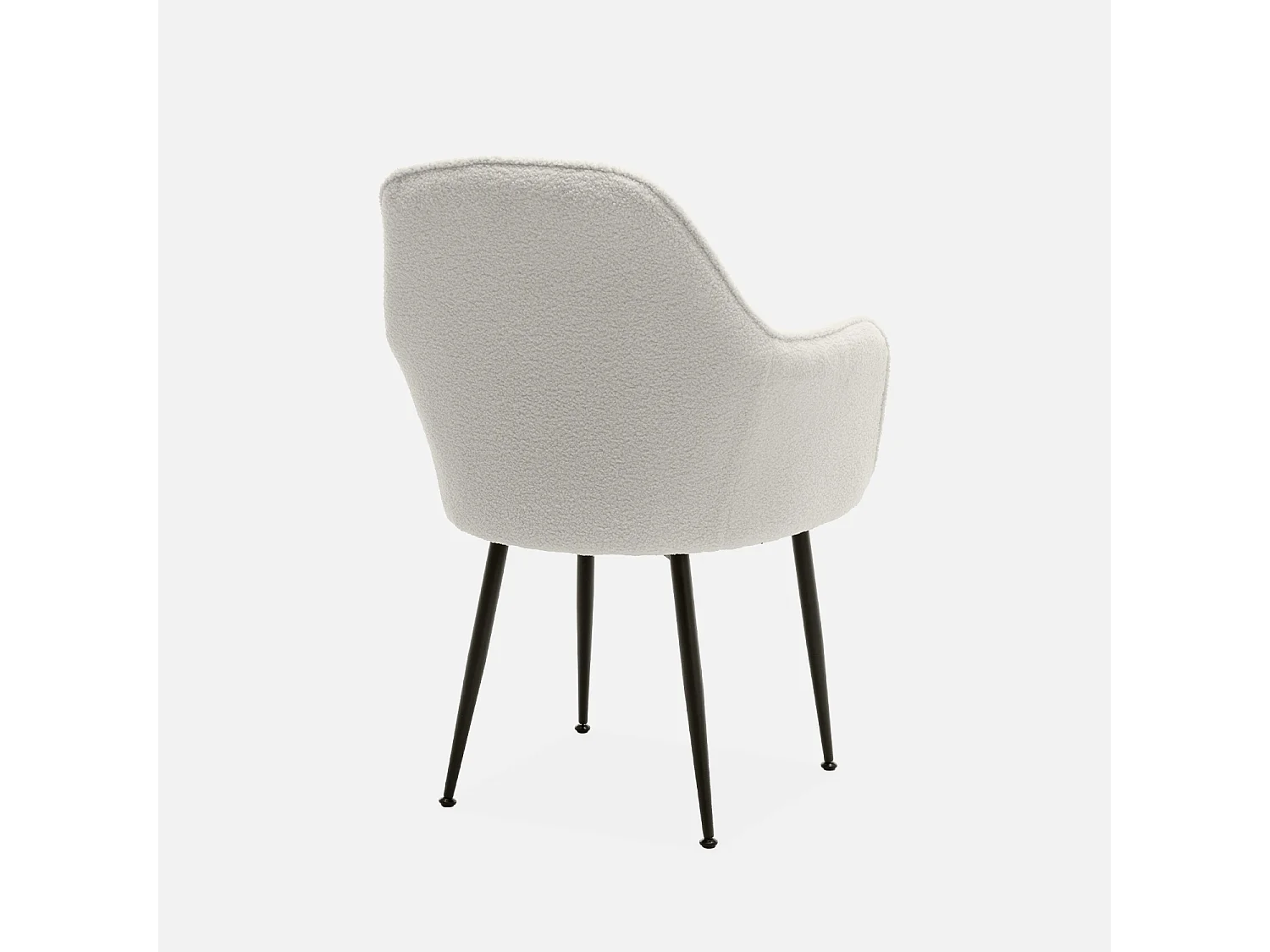 Set 2 poltrone bouclé, gambe in metallo, bouclé bianco