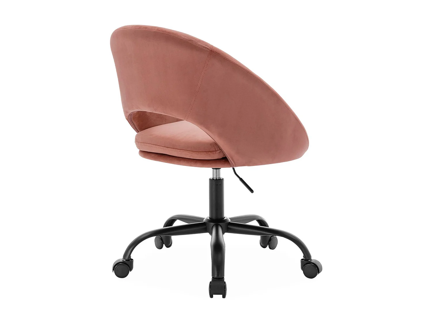 Silla de oficina de terciopelo con ruedas rosa viejo