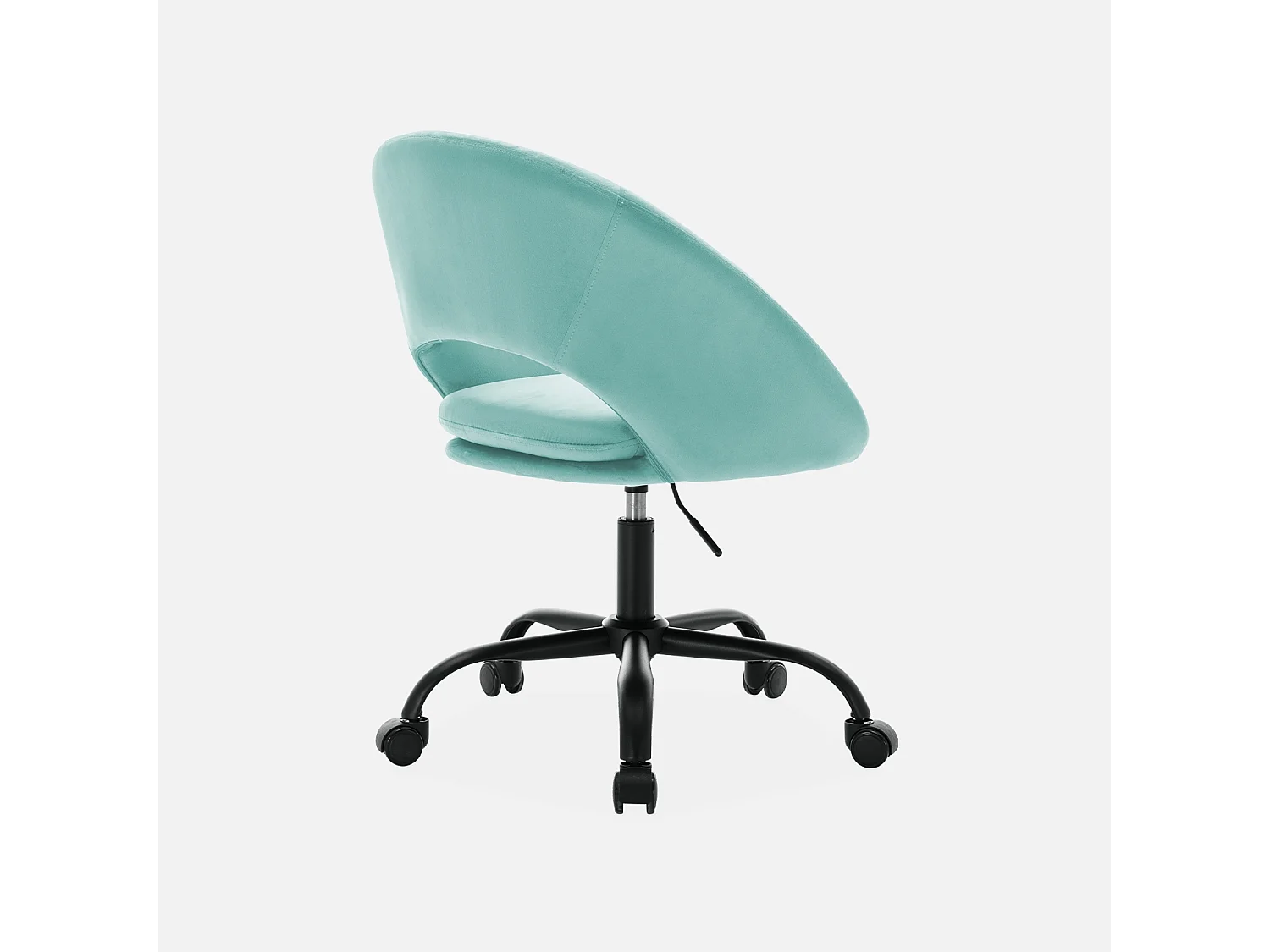 Sedia da ufficio con rotelle in velluto, ciano