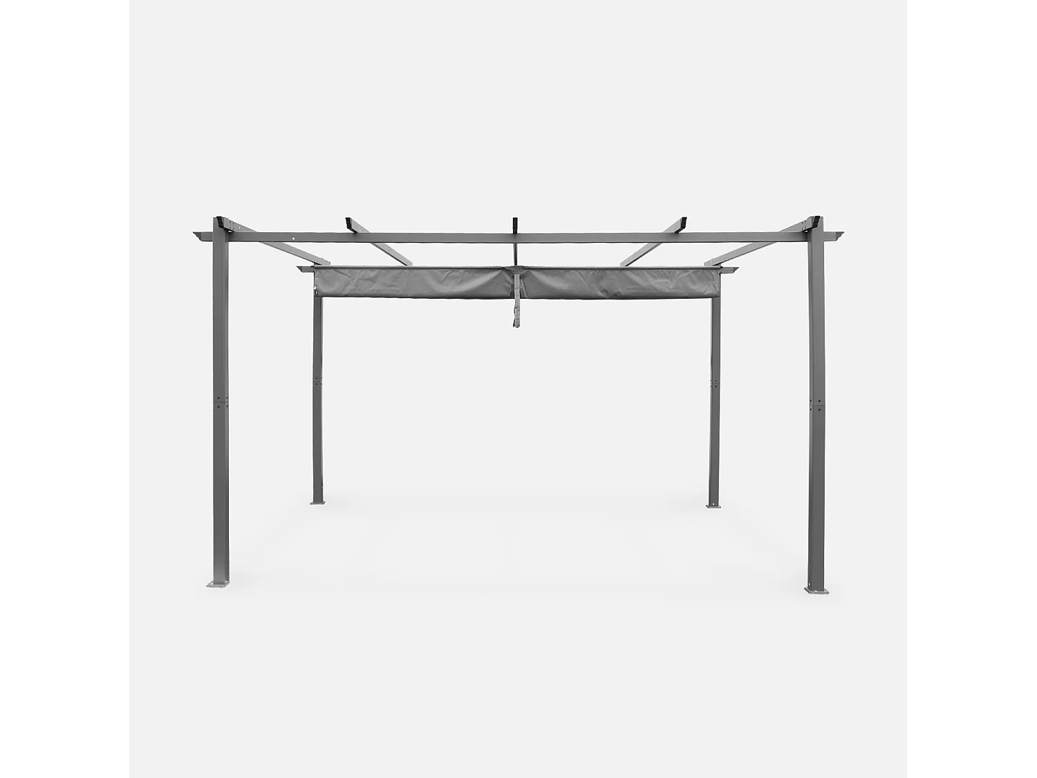 Pérgola 3x4m de aluminio cubierta corredera gris