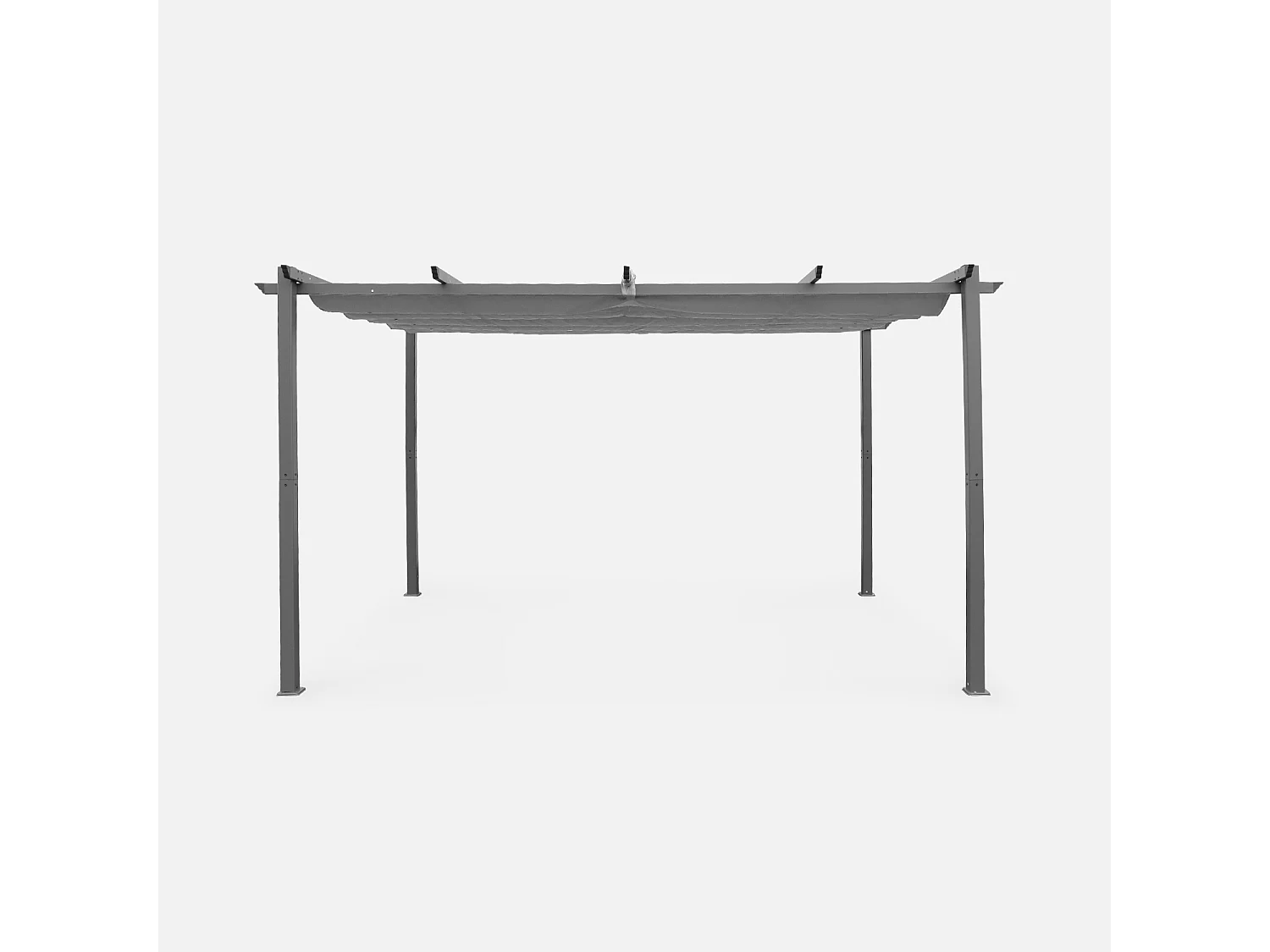 Pergola aluminium - Isla 3x4m -  Toile grise - Tonnelle idéale pour votre terrasse. toit rétractable. toile coulissante. structure aluminium